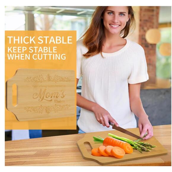 Cutting Board, Bamboo Cutting Board for Mom 15.3"L x 7.5"W x 0.4" - Picture 2 of 6